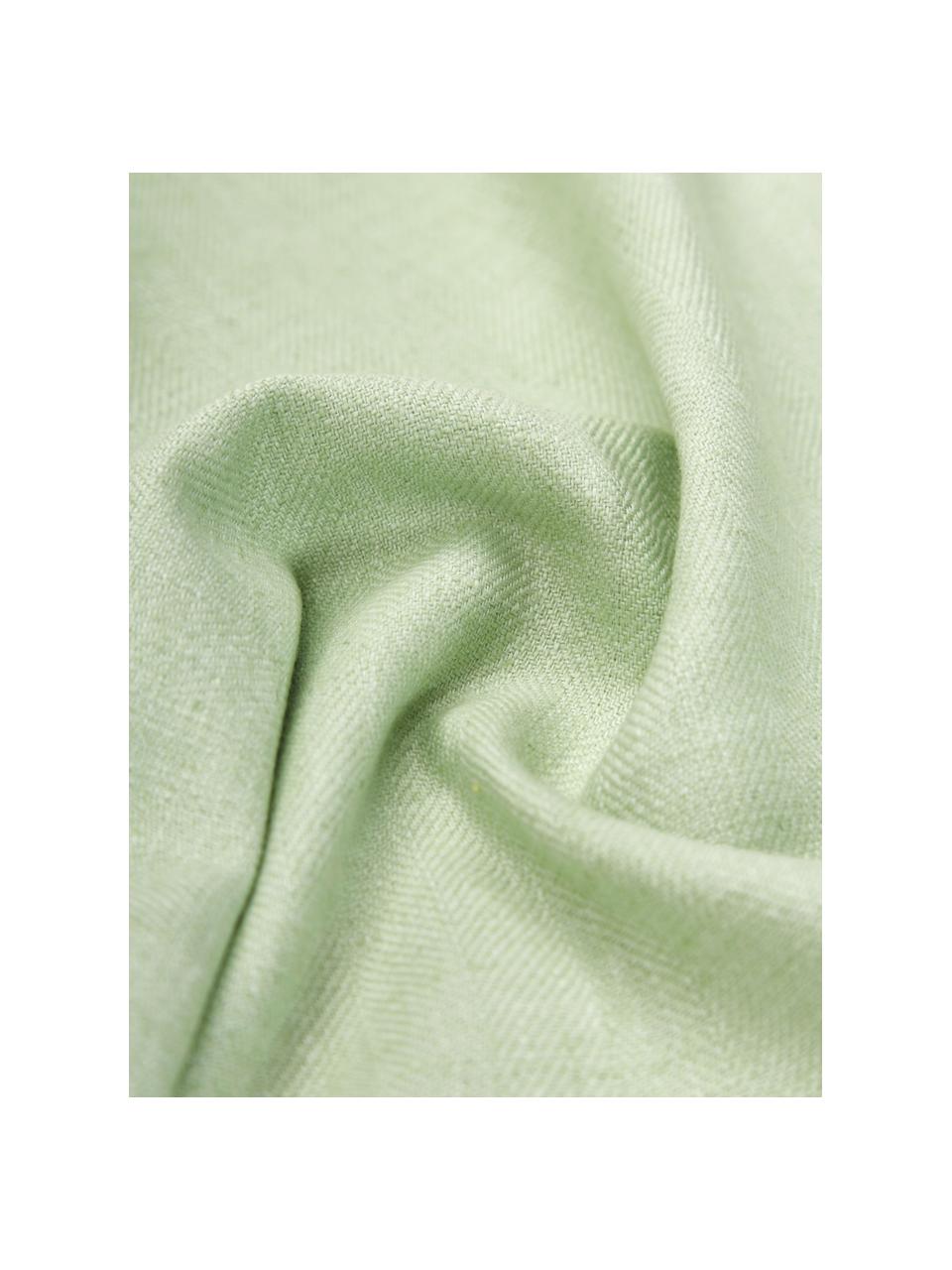 Housse de coussin 45x45 avec volants Camille, 60 % polyester, 25 % coton, 15 % lin, Vert menthe, larg. 45 x long. 45 cm