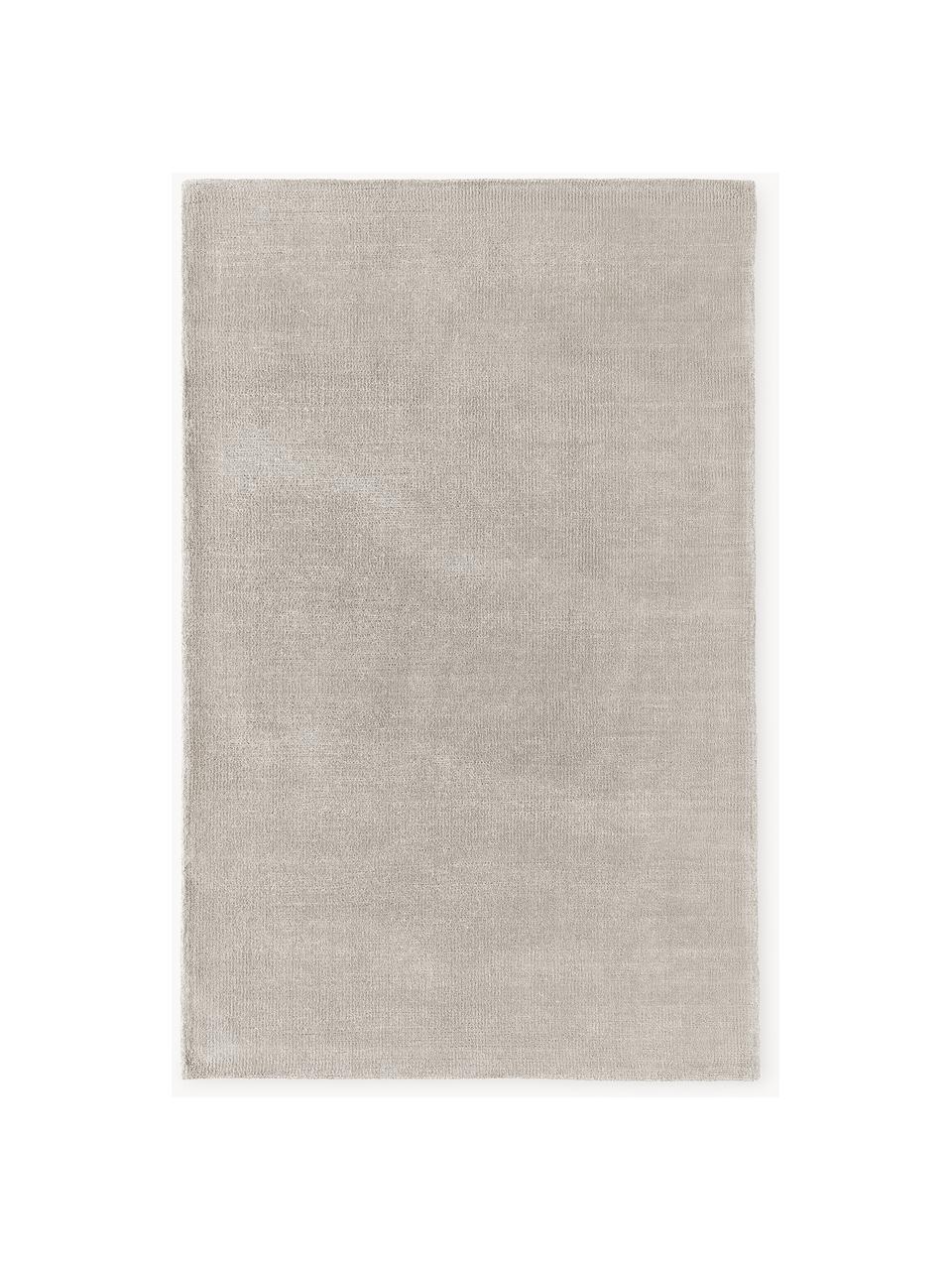 Handgewebter Kurzflor-Teppich Ainsley, 60 % Polyester, GRS-zertifiziert
40 % Wolle, Hellgrau, B 80 x L 150 cm (Größe XS)