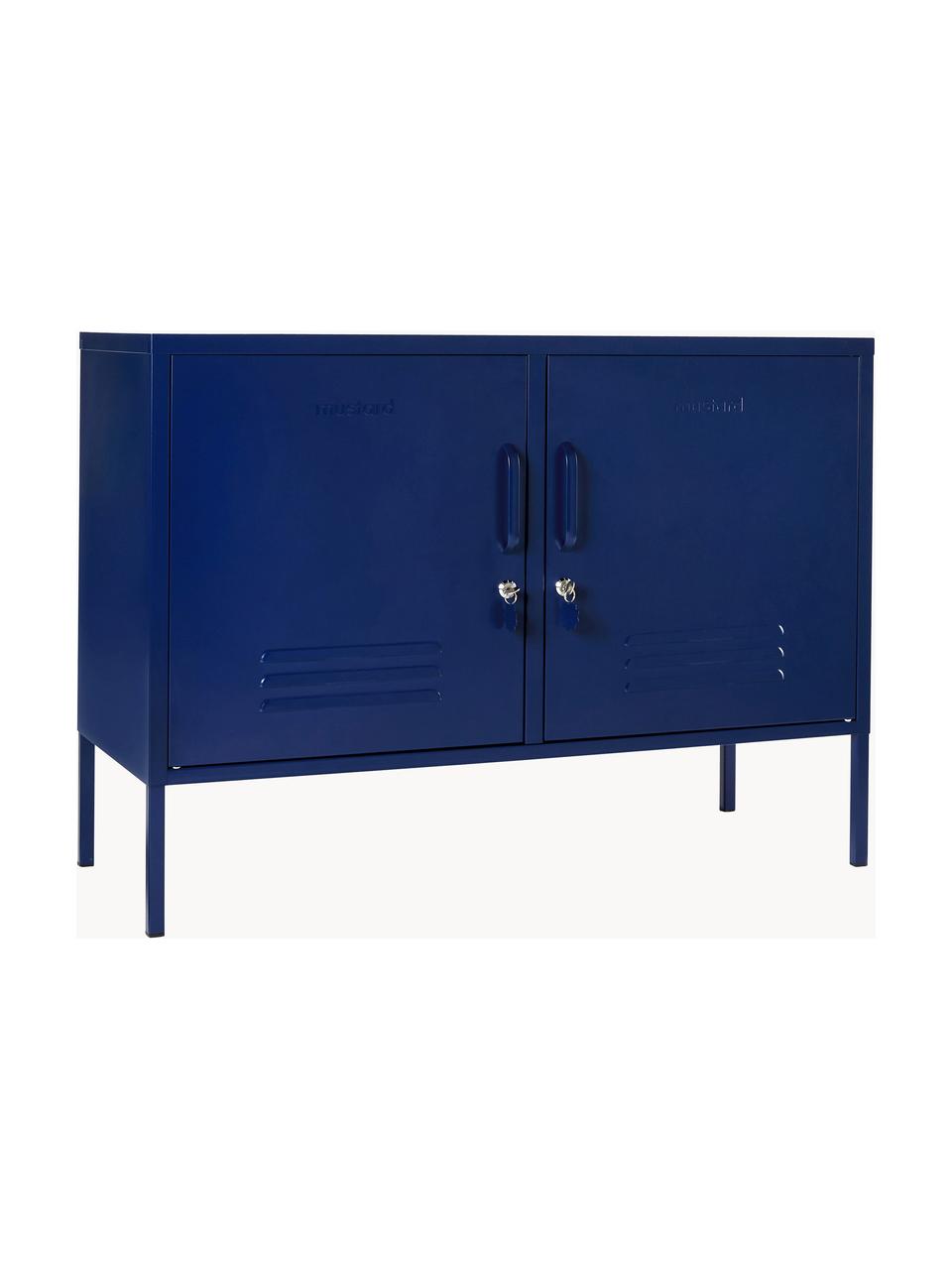 Metalen dressoir The Lowdown, Gepoedercoat staal, Donkerblauw, B 100 x H 72 cm