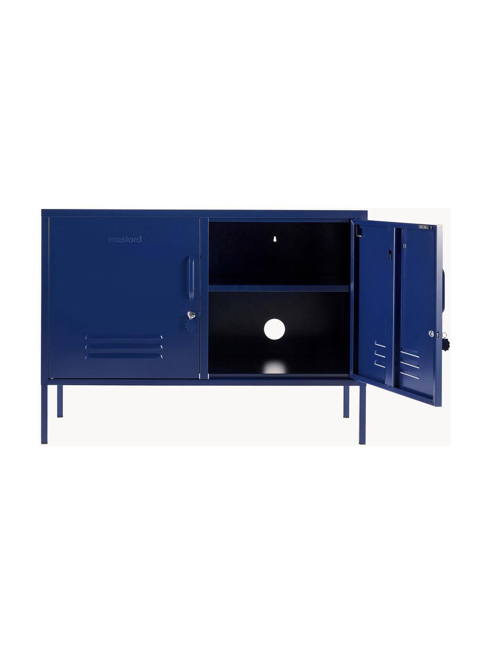 Metalen dressoir The Lowdown, Gepoedercoat staal, Donkerblauw, B 100 x H 72 cm