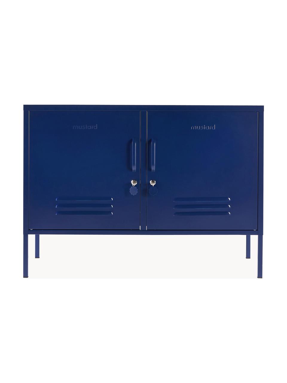 Metall-Sideboard The Lowdown, Stahl, pulverbeschichtet, Dunkelblau, B 100 x H 72 cm