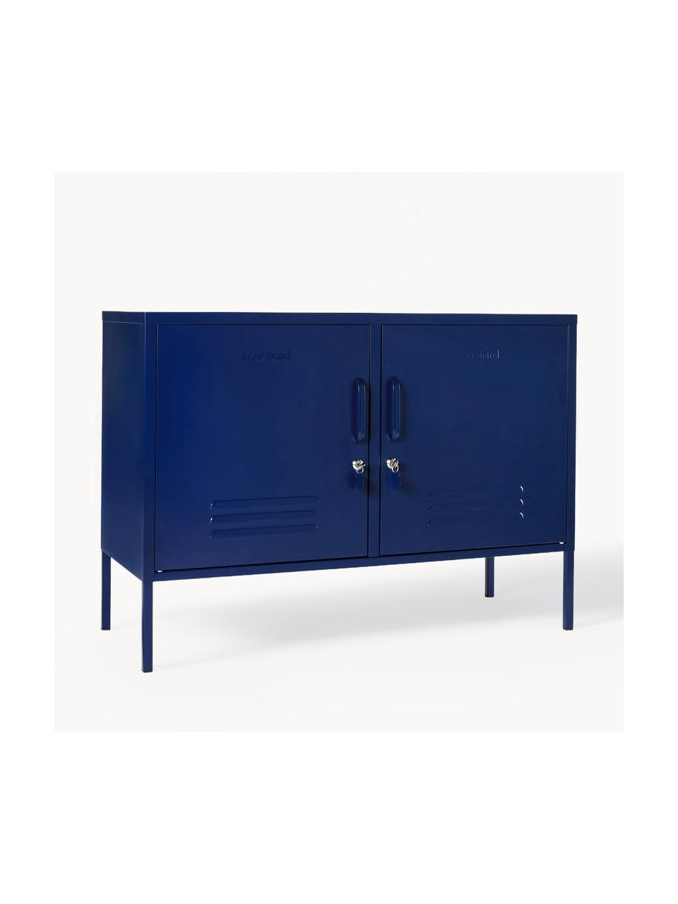 Metall-Sideboard The Lowdown, Stahl, pulverbeschichtet, Dunkelblau, B 100 x H 72 cm