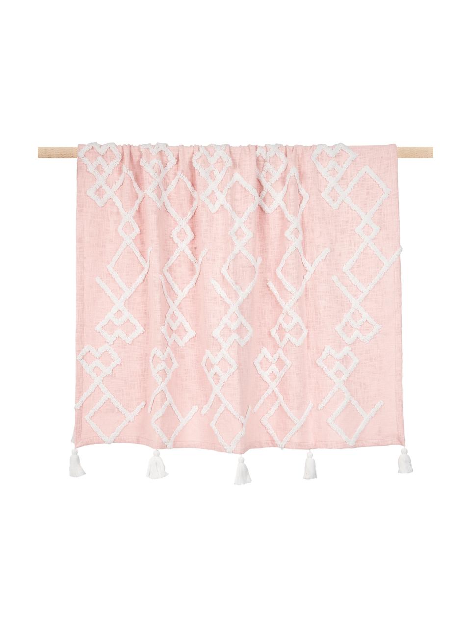 Manta texturizada Tikki, 100% algodón, Palo rosa, An 130 x L 170 cm