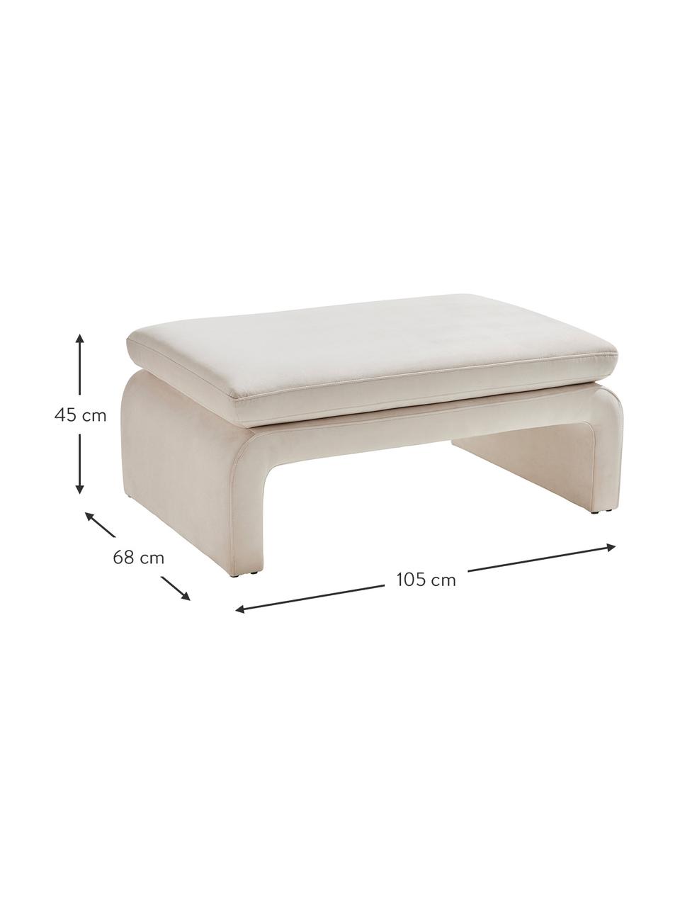 Banc en velours Mika, Velours beige, larg. 105 x haut. 45 cm