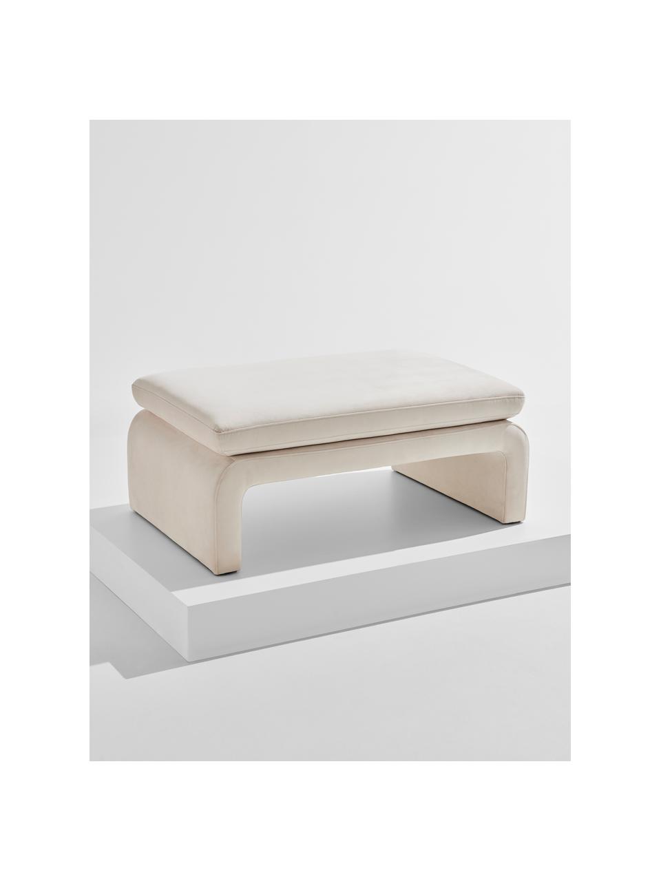 Banc en velours Mika, Velours beige, larg. 105 x haut. 45 cm