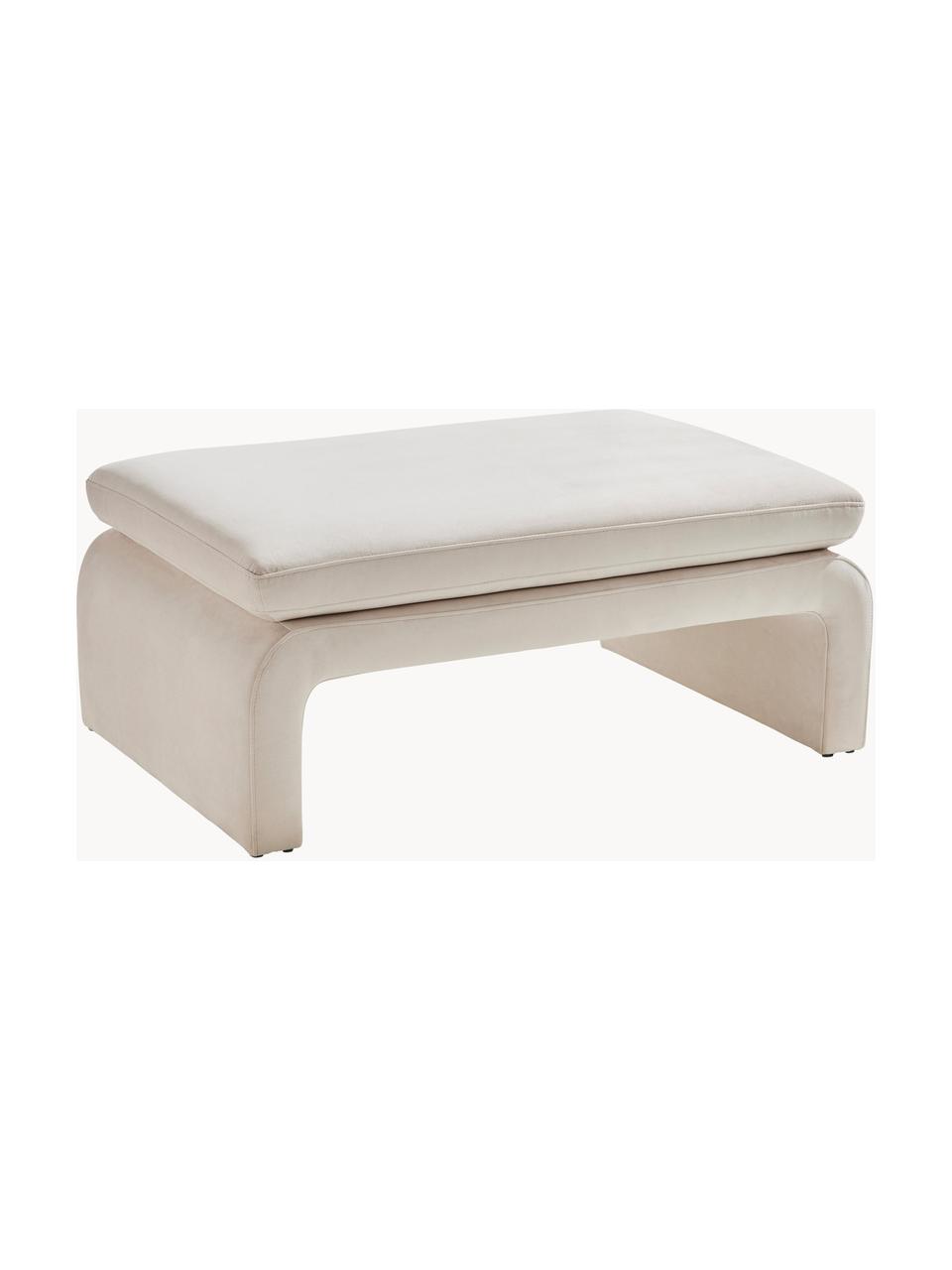 Fluwelen zitbank Mika, Bekleding: 100 % polyester, Frame: grenenhout, FSC-gecertifi, Fluweel beige, B 105 cm x H 45 cm