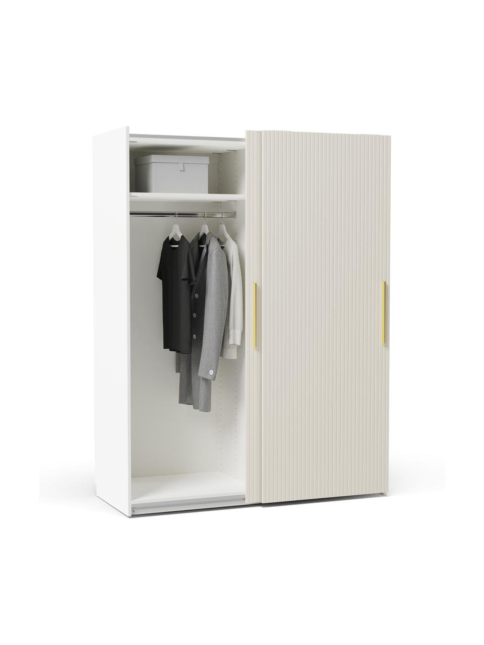 Modularer Schwebetürenschrank Simone, 150 cm Breite, mehrere Varianten, Korpus: Spanplatte, FSC-zertifizi, Holz, Beige, Basic Interior, Höhe 200 cm