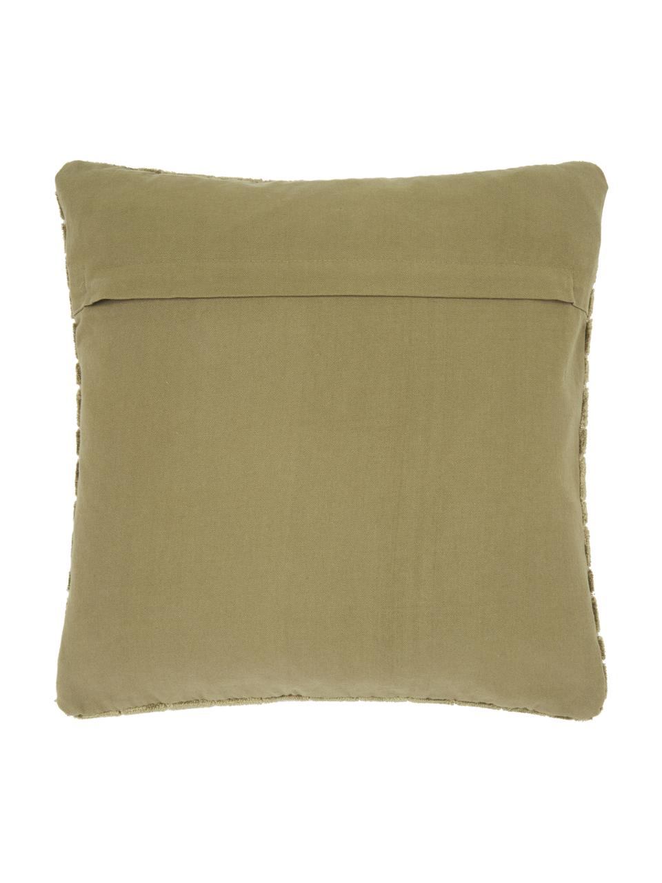 Fluwelen kussenhoes Carraway met structuurpatroon, Groen, 45 x 45 cm