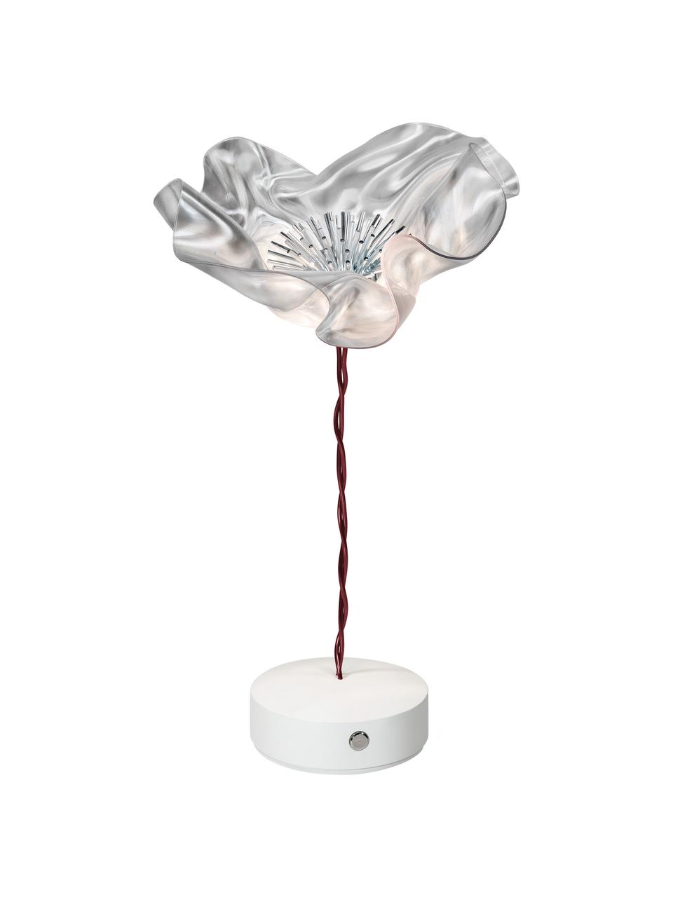 Lámpara de mesa LED regulable de diseño Lafleur, portátil, Pantalla: Lentiflex, Transparente, marrón, Ø 15 x Al 26 cm