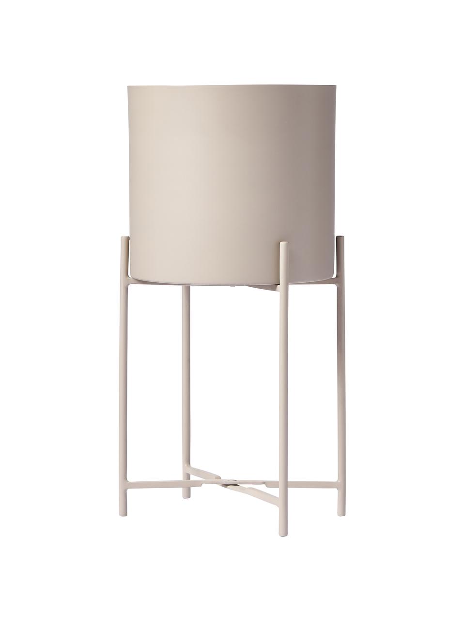 Cache-pots en métal sur pied Mina, 2 élém., Métal, revêtement par poudre, Beige, Lot de différentes tailles
