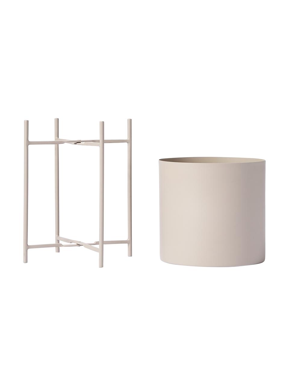 Set 2 portavasi alti in metallo Mina, Metallo verniciato a polvere, Beige, Set in varie misure