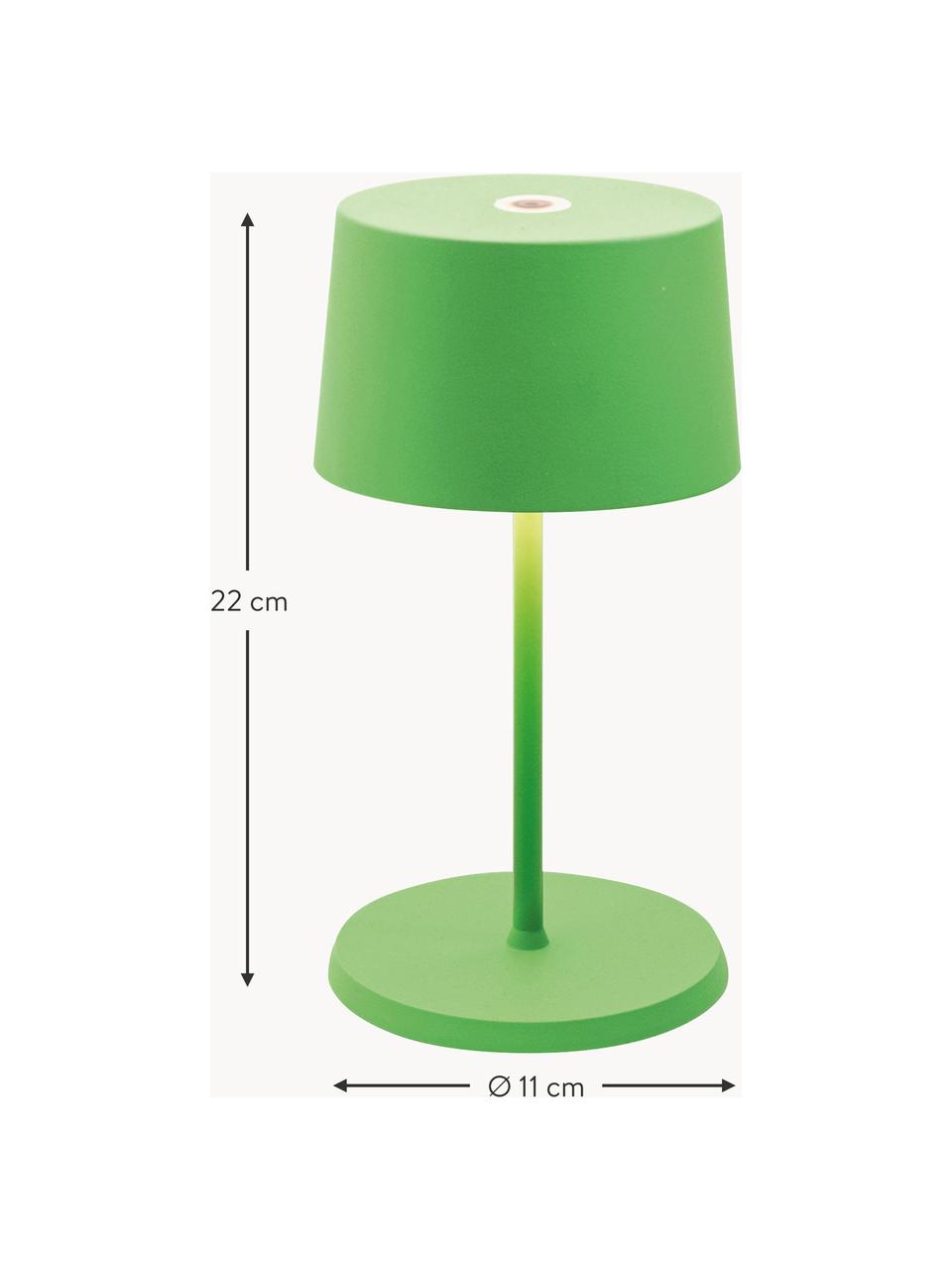 Lámpara de mesa LED móvil regulable Olivia Pro, Lámpara: aluminio recubierto Cable, Verde claro, Ø 11 x Al 22 cm