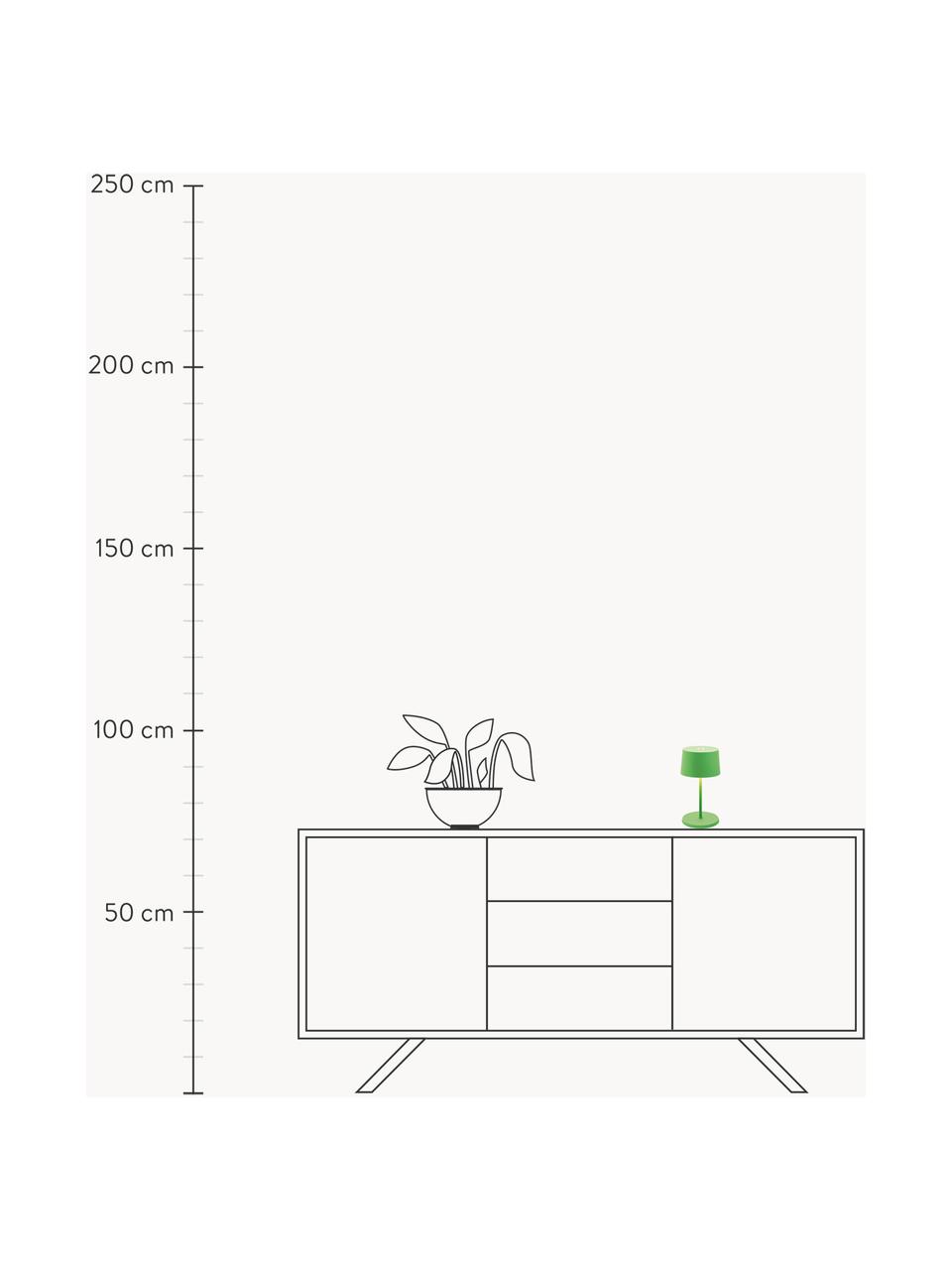 Lampada da tavolo portatile a LED luce regolabile Olivia Pro, Lampada: alluminio rivestito, Verde chiaro, Ø 11 x Alt. 22 cm