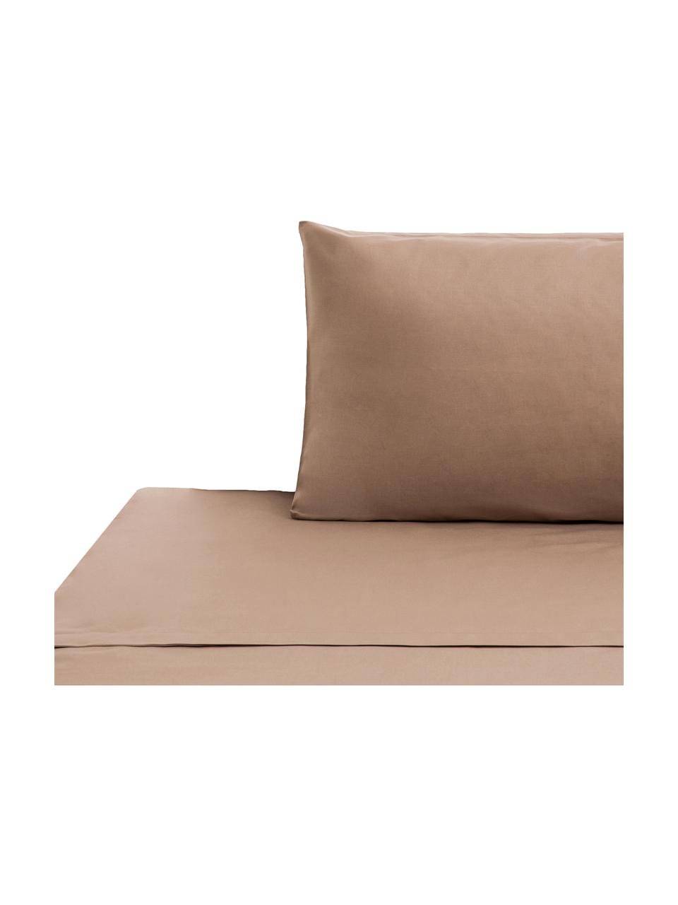 Ropa de cama de renforcé Lenare, Gris pardo, Cama 90 cm (150 x 290 cm)