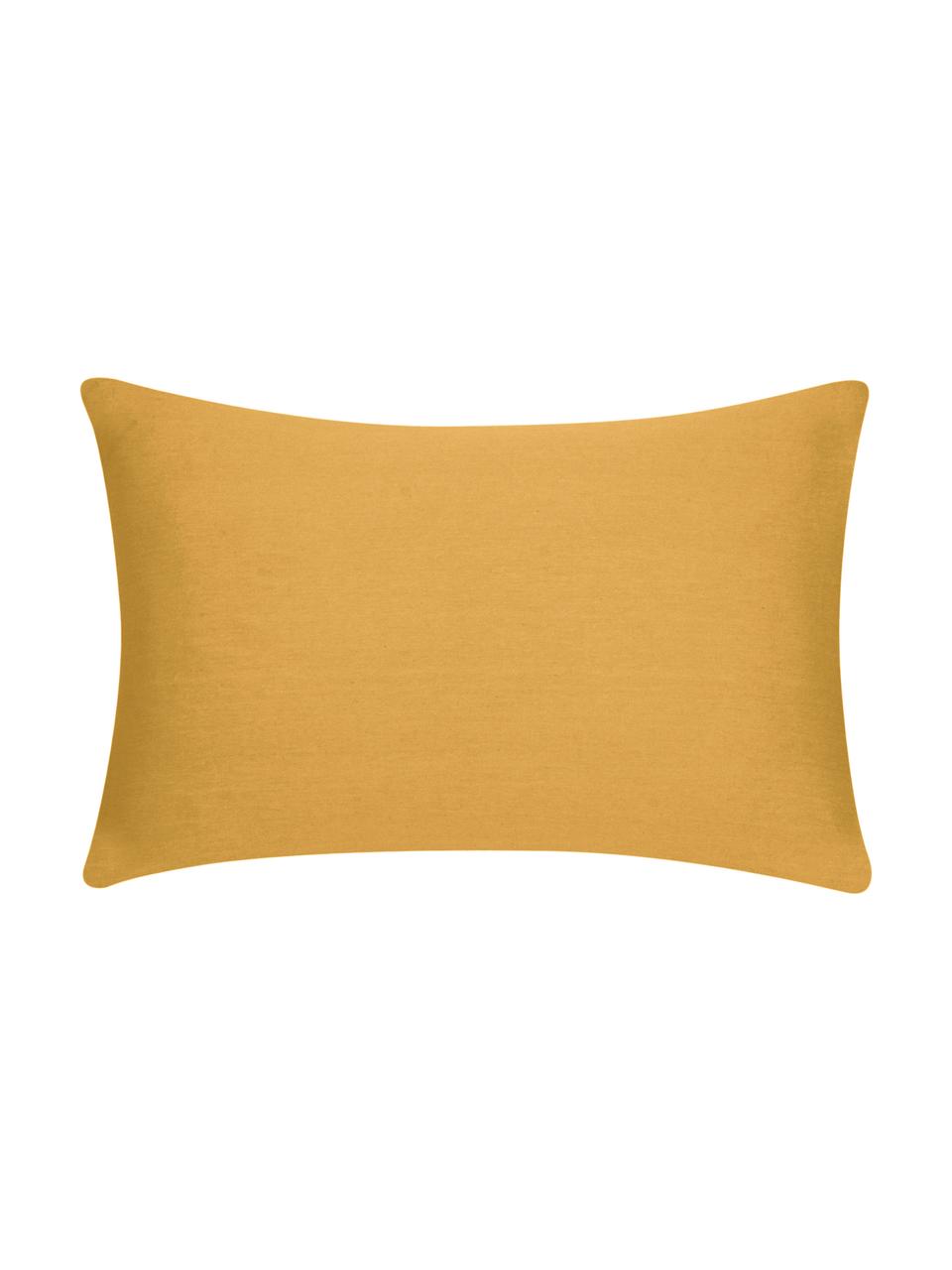 Housse de coussin rectangulaire coton jaune moutarde Mads, Jaune moutarde