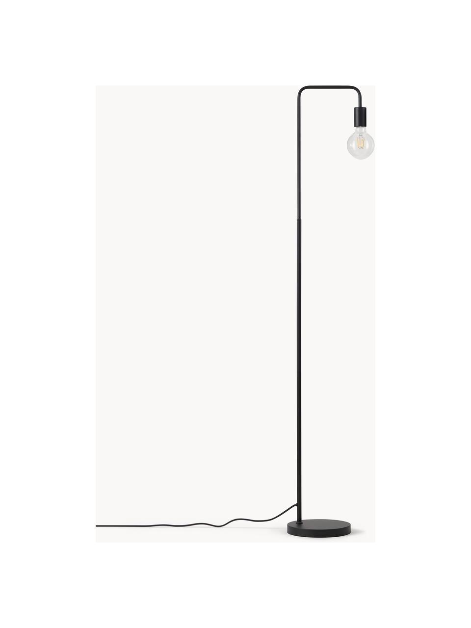 Kovová lampa na čítanie Flow, Čierna, V 153 cm