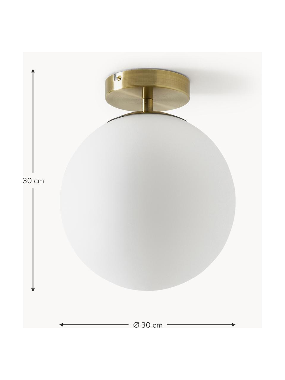 Lampa sufitowa ze szkła Hitch, Biały, odcienie złotego, Ø 25 x W 30 cm