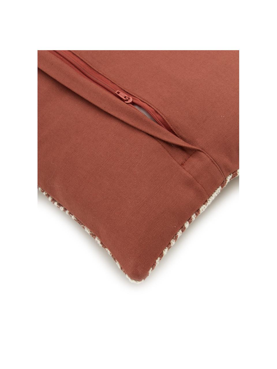 Povlak na polštář s grafickým vzorem Nadia, 100 % bavlna, Béžová, bílá, červená, Š 30 cm, D 50 cm