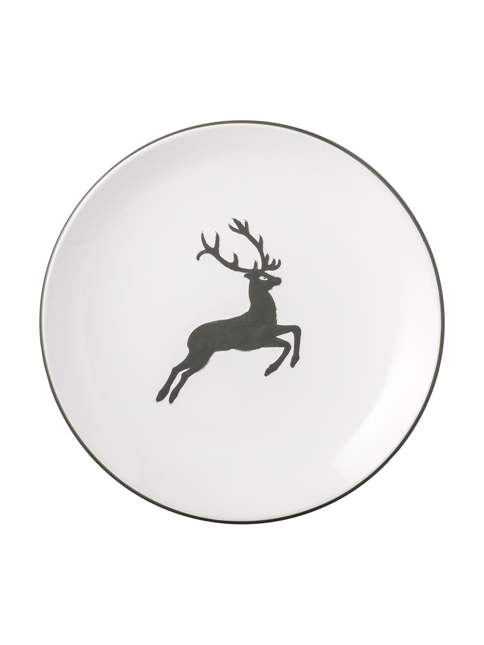 Dezertný tanier Classic Grauer Hirsch, Keramika, Sivá, biela, Ø 20 cm