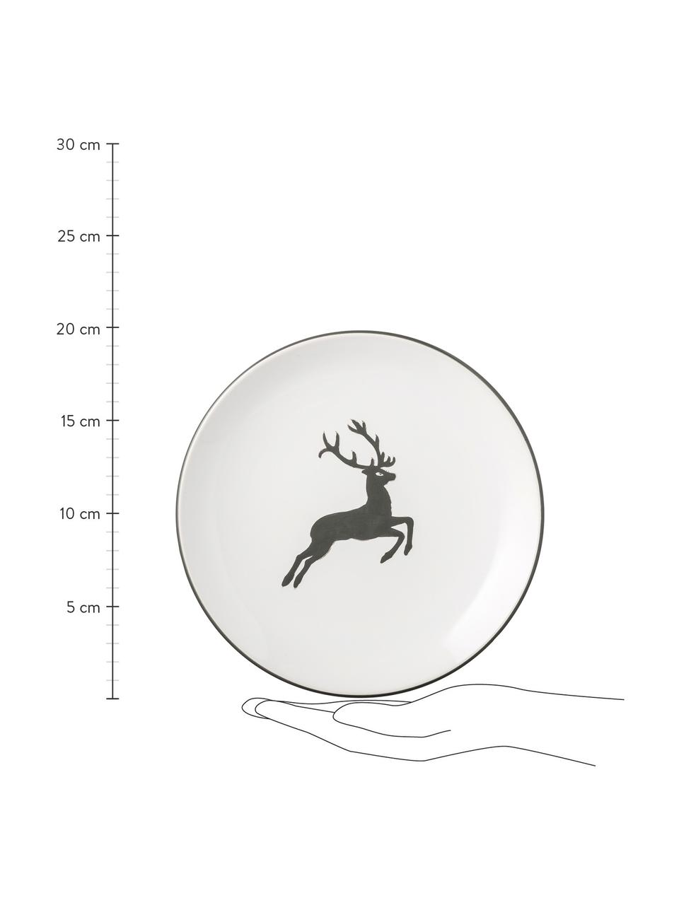 Dezertný tanier Classic Grauer Hirsch, Keramika, Sivá, biela, Ø 20 cm