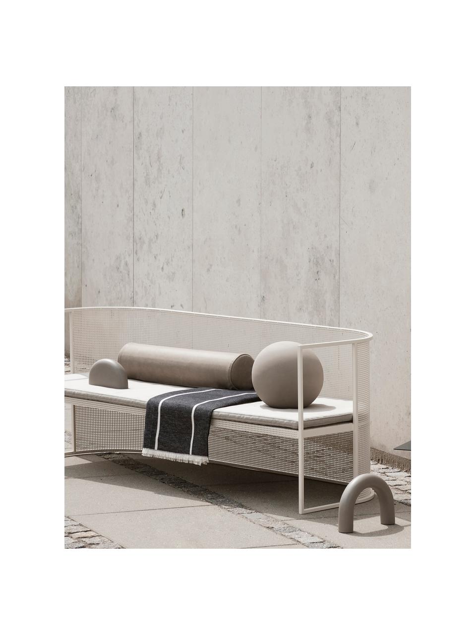 Divano lounge da giardino Bauhaus, Acciaio verniciato a polvere, Bianco crema, Larg. 170 x Prof. 64 cm