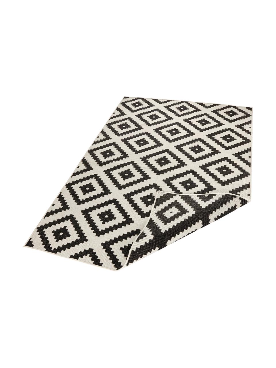 Dwustronny dywan Malta, Czarny, kremowy, 80 x 150 cm