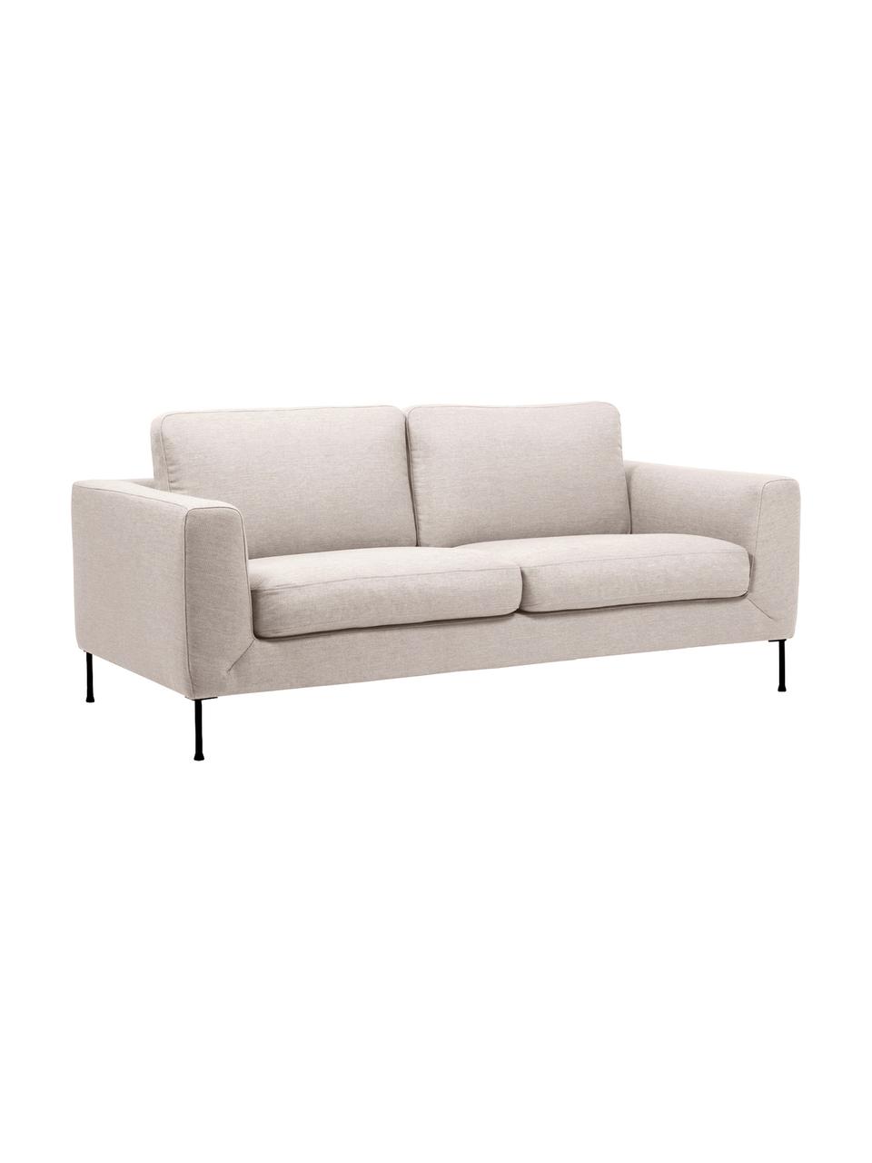Sofa Cucita (2-Sitzer), Bezug: Webstoff (Polyester) Der , Gestell: Massives Kiefernholz, FSC, Füße: Metall, lackiert, Webstoff Hellbeige, B 187 x T 94 cm