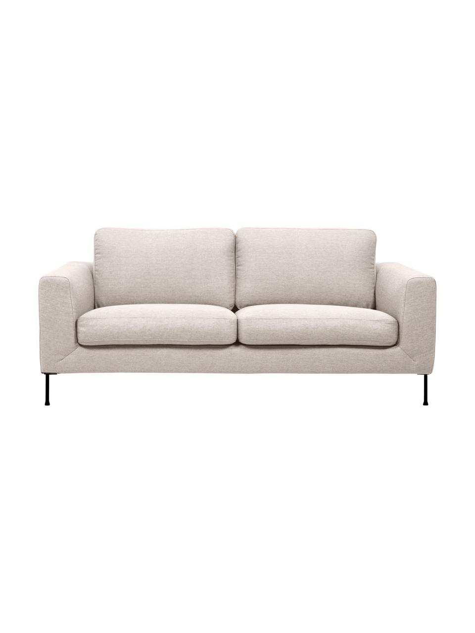 Sofa z metalowymi nogami Cucita (2-osobowa), Tapicerka: tkanina (poliester) Dzięk, Stelaż: lite drewno sosnowe z cer, Nogi: metal lakierowany, Beżowa tkanina, S 187 x G 94 cm