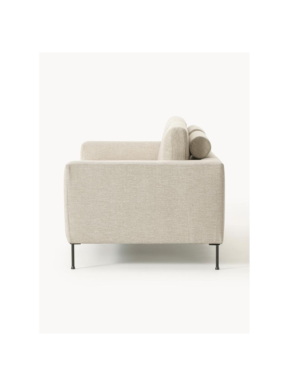Bank Cucita (2-zits), Bekleding: geweven stof (100% polyes, Frame: massief grenenhout, FSC-g, Poten: gelakt metaal, Geweven stof lichtbeige, B 187 x D 94 cm