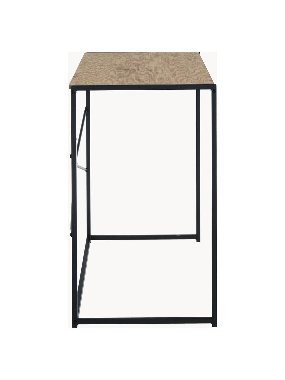 Bureau étroit Seaford, Beige dans aspect bois, noir, larg. 100 x prof. 45 cm