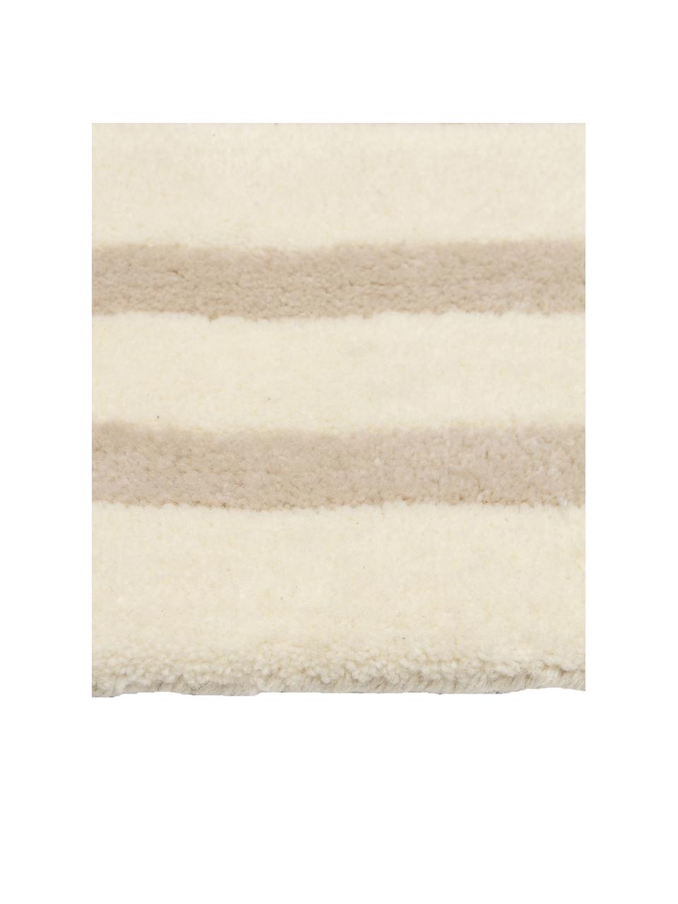 Tapis en laine tufté main Arne, Beige, blanc crème, larg. 80 x long. 150 cm (taille XS)