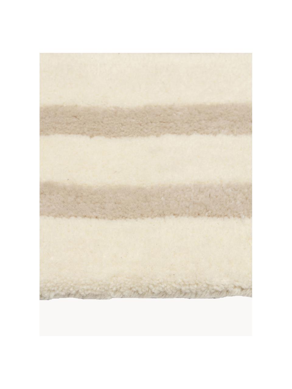 Alfombra artesanal de lana Arne, Parte superior: lana, Reverso: algodón Las alfombras de , Beige, blanco crema, An 80 x L 150 cm (Tamaño XS)