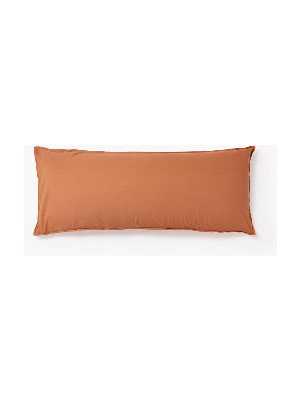 Funda de almohada de percal lavado Debbie, Terracota, An 45 x L 110 cm