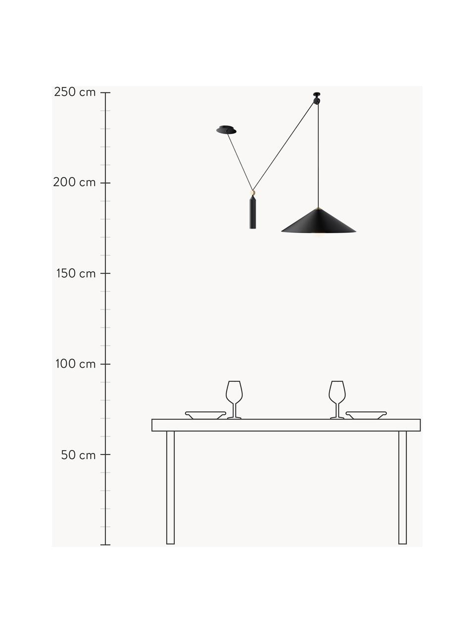 Závěsné svítidlo Peso, Černá, Š 42 cm, V 140 cm