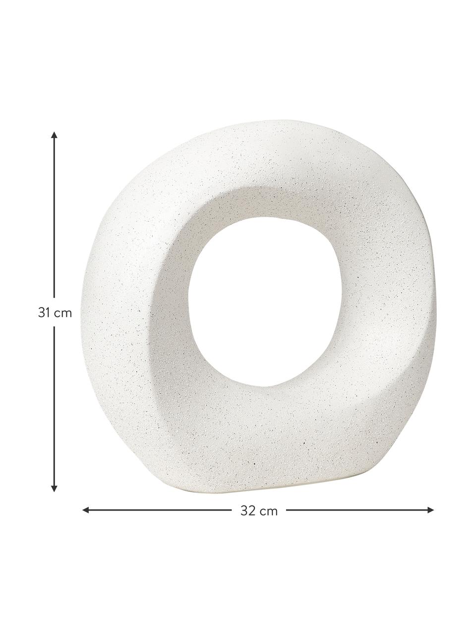 Dekorace s pískovým vzhledem Olena, Keramika, Bílá, Š 32 cm, V 31 cm