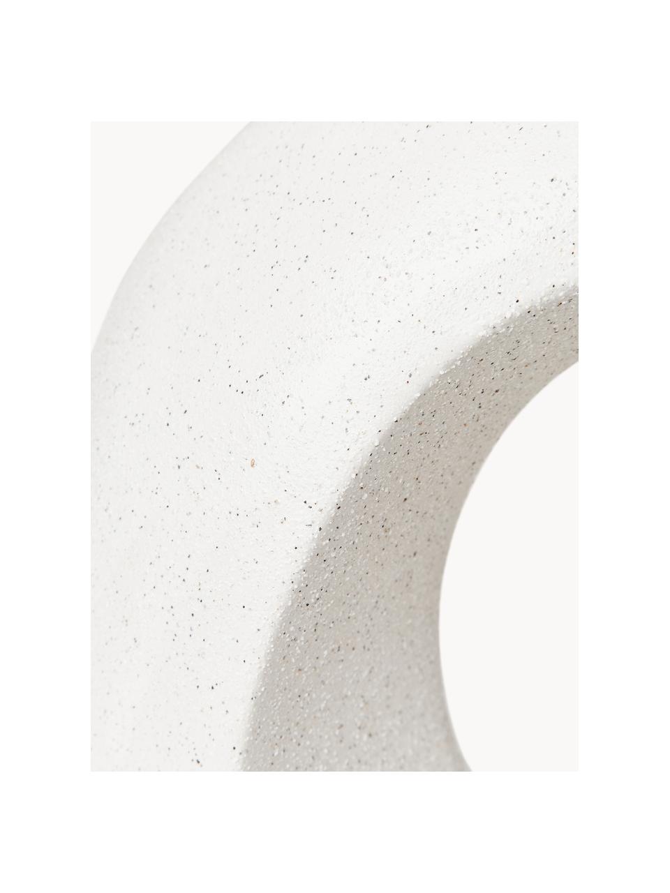 Dekorace s pískovým vzhledem Olena, Keramika, Tlumeně bílá, Š 32 cm, V 31 cm