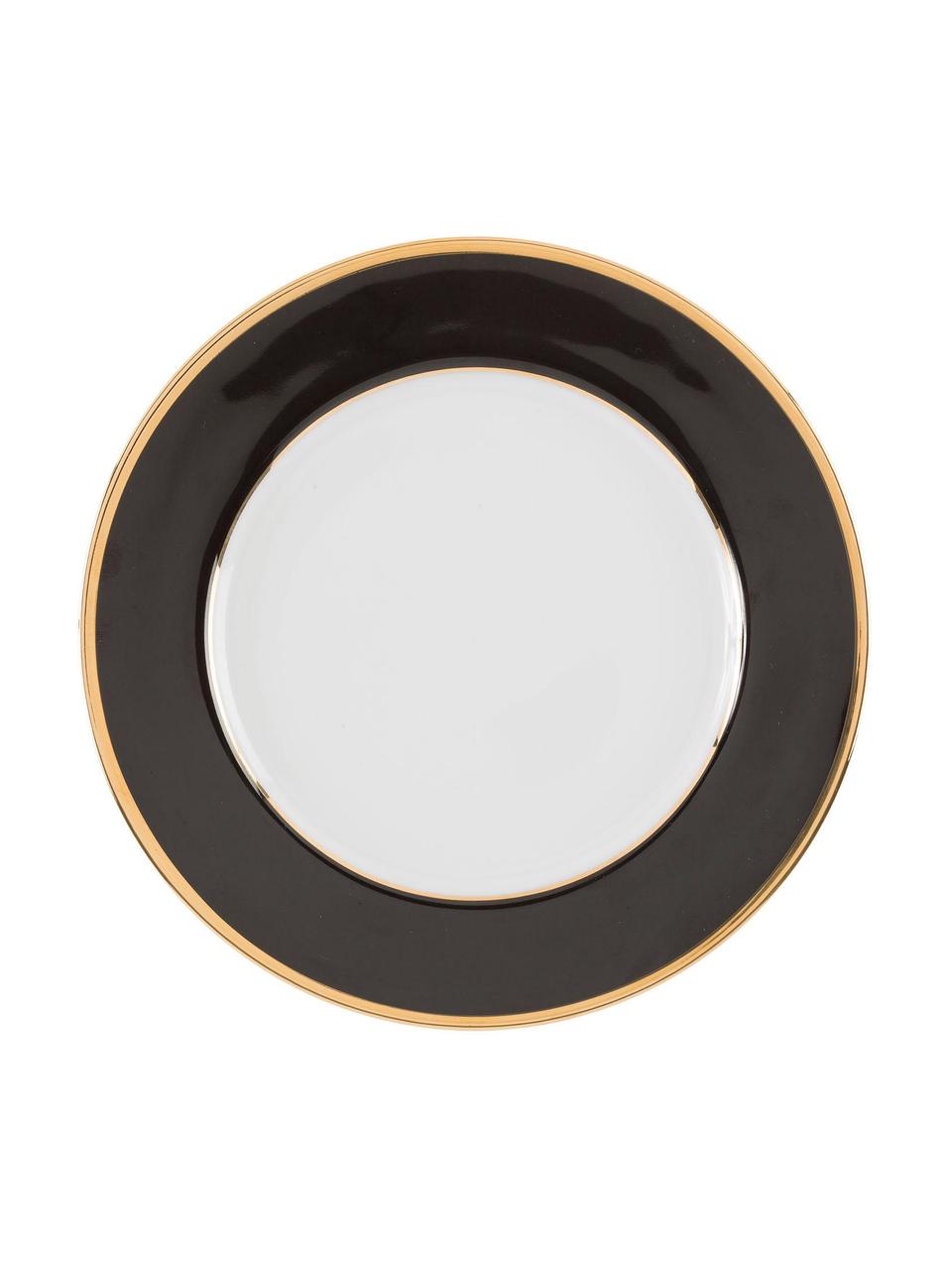 Podstawka pod talerz  z porcelany Ginger, 6 szt., Porcelana, Biały, czarny, odcienie złotego, Ø 27 cm