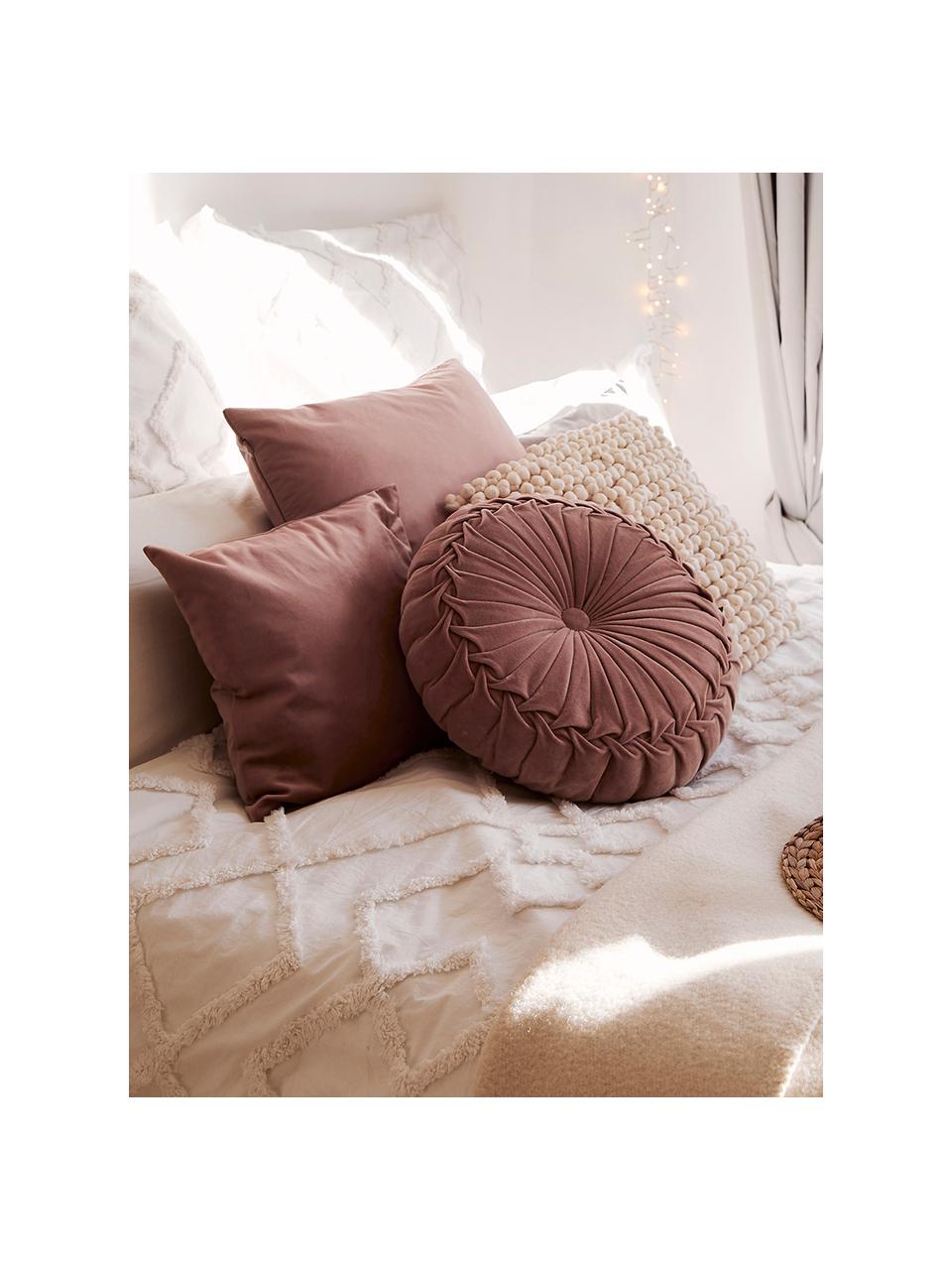 Coussin rond en velours vieux rose Kanan, Vieux rose, Ø 40 cm