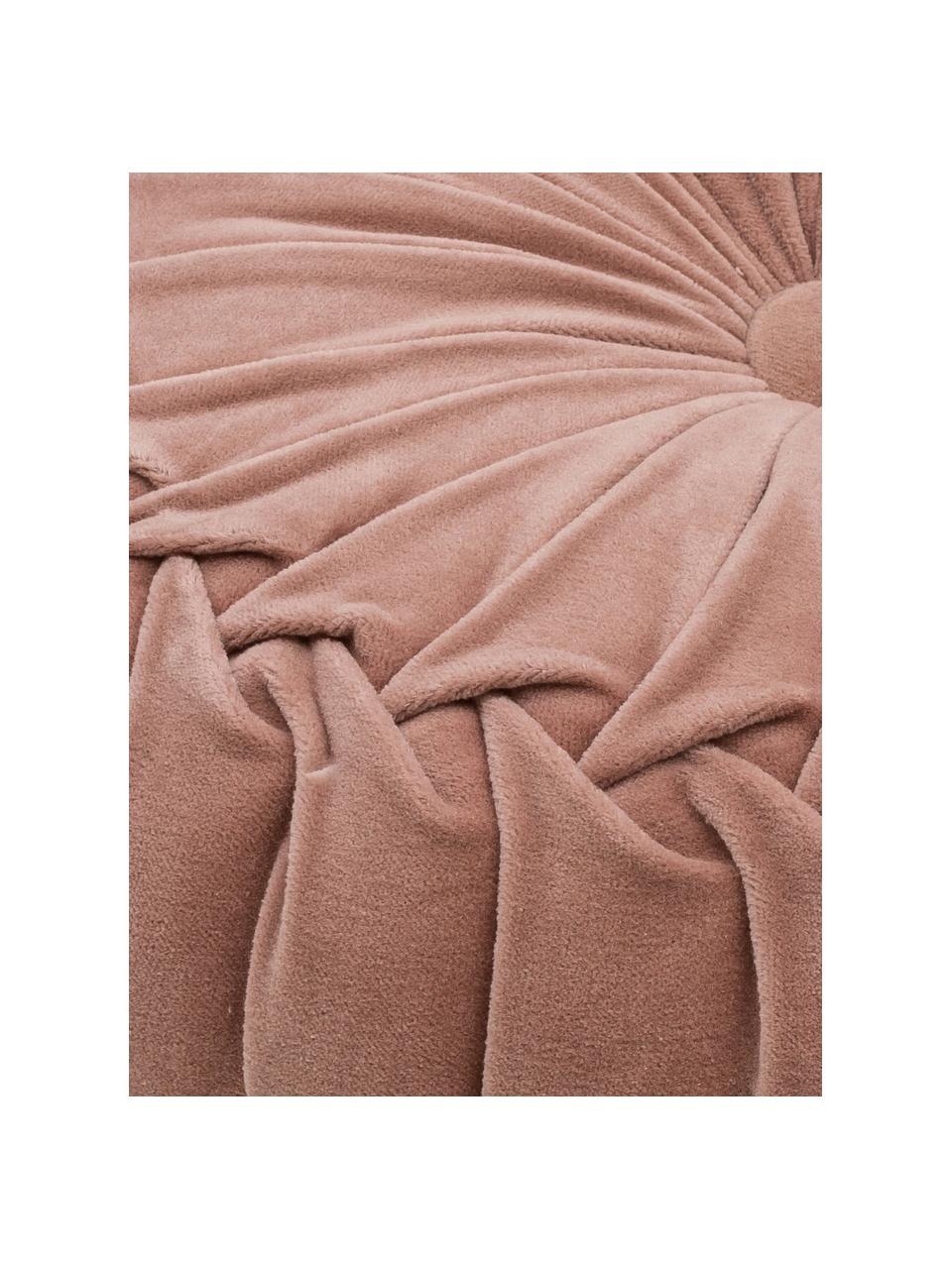 Coussin rond en velours vieux rose Kanan, Vieux rose, Ø 40 cm