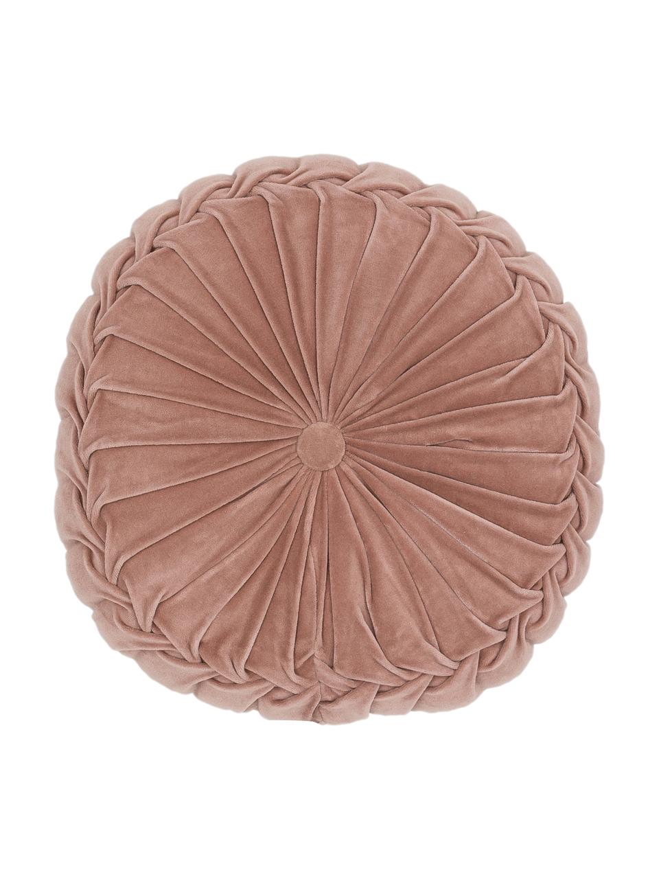 Cuscino rotondo in velluto Kanan, Rosa cipria, Ø 40 cm