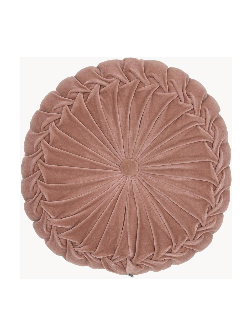 Coussin rond en velours vieux rose Kanan, Vieux rose, Ø 40 cm