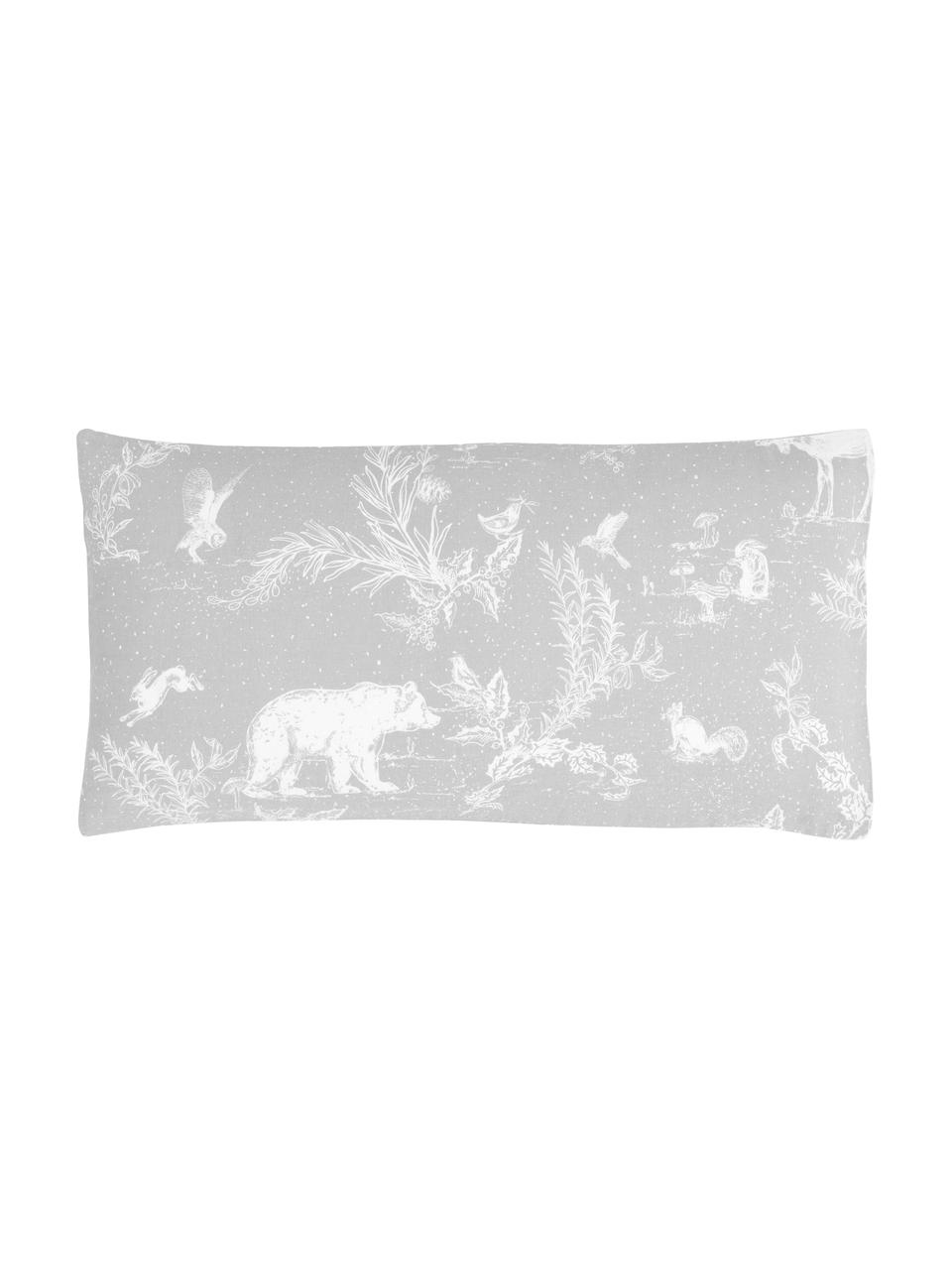 Poszewka na poduszkę z flaneli Animal Toile, 2 szt., Szary, S 40 x D 80 cm