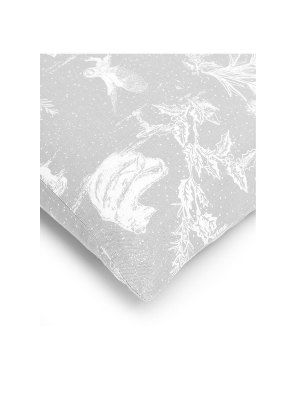 Flanell-Kissenbezüge Animal Toile in Grau, 2 Stück, Webart: Flanell, Grau, 40 x 80 cm
