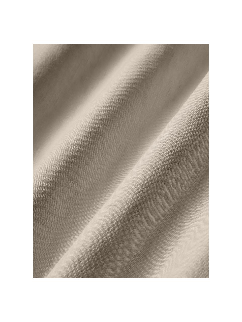 Drap-housse en lin délavé pour surmatelas Airy, Beige, larg. 90 x long. 200 cm, haut. 15 cm