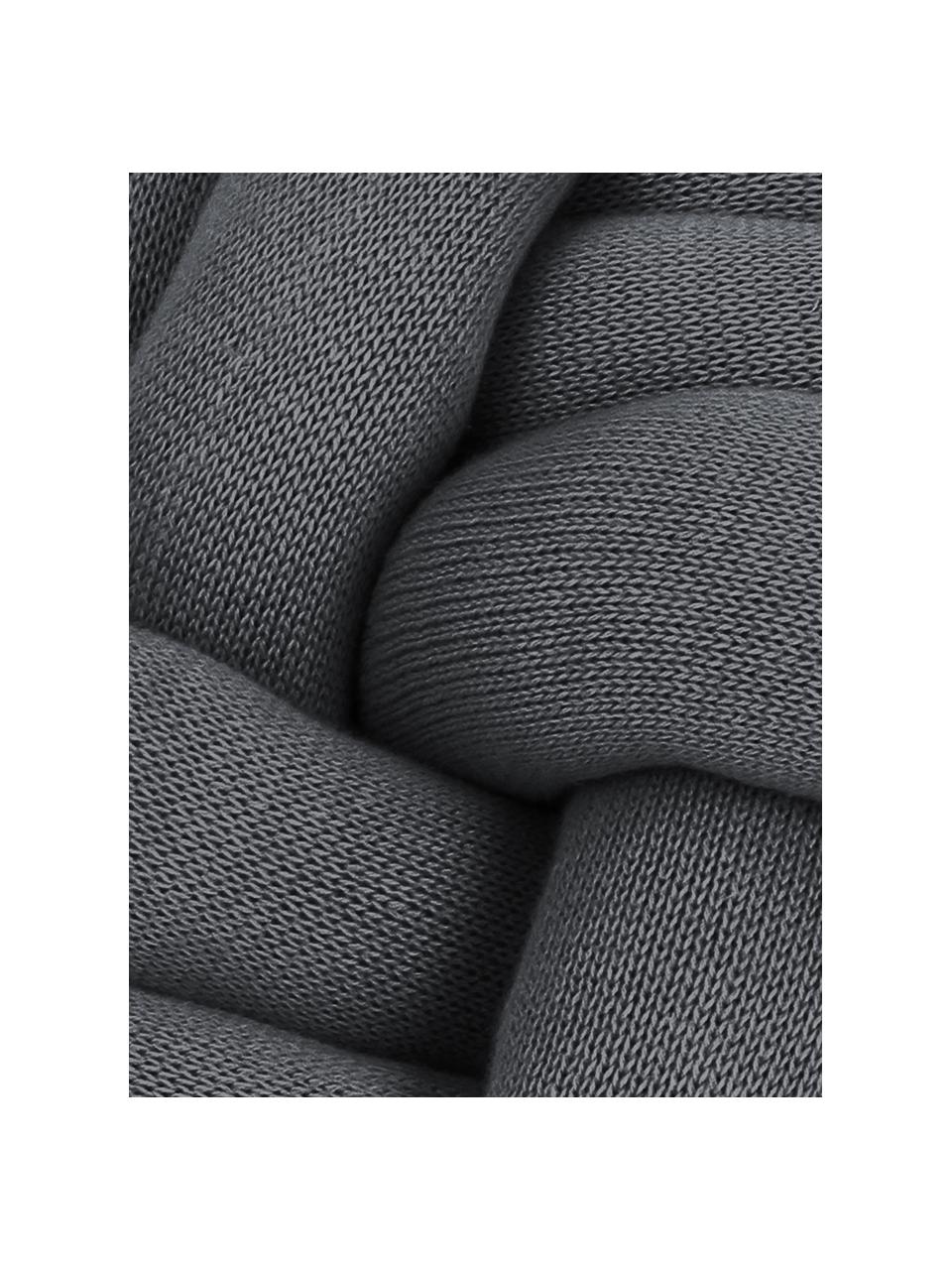 Spletený polštář Twist, Tmavě šedá, Ø 30 cm