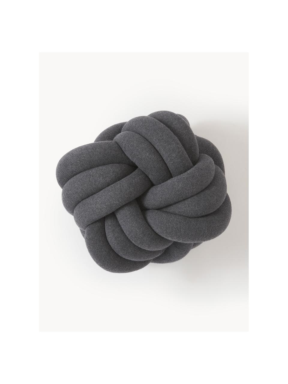 Puf nudo Twist, Funda: 100% algodón, Gris oscuro, Ø 30 cm
