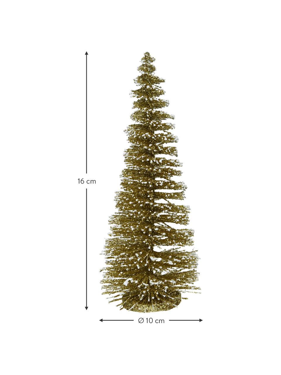 Arbres de Noël décoratifs Minitree, 4 élém., Plastique, Couleur dorée, Ø 10 x haut. 16 cm