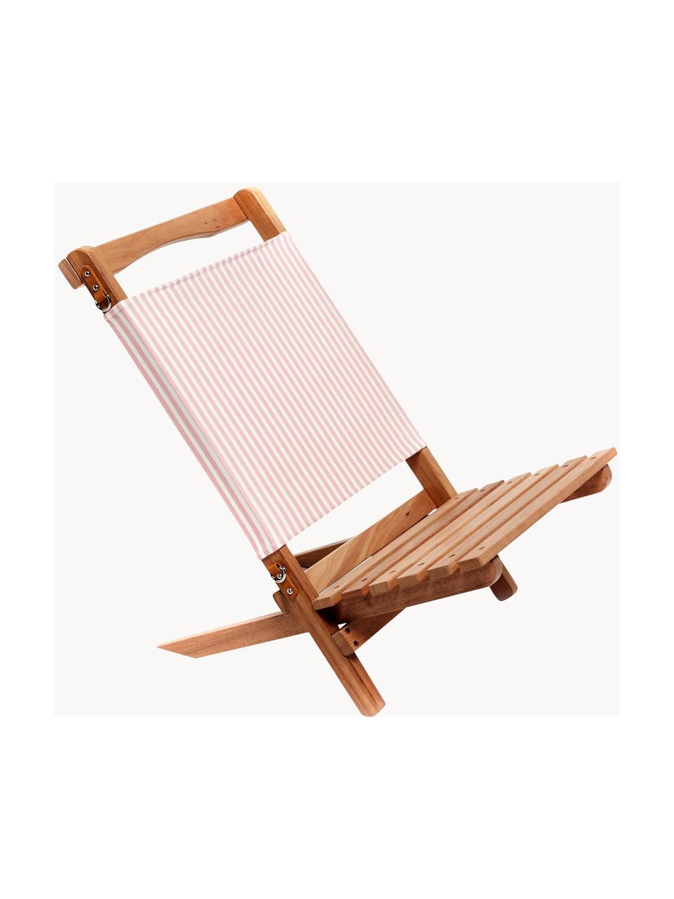 Krzesło składane Lauren's, Stelaż: drewno naturalne, Jasny różowy, biały, drewno naturalne, S 41 x W 58 cm