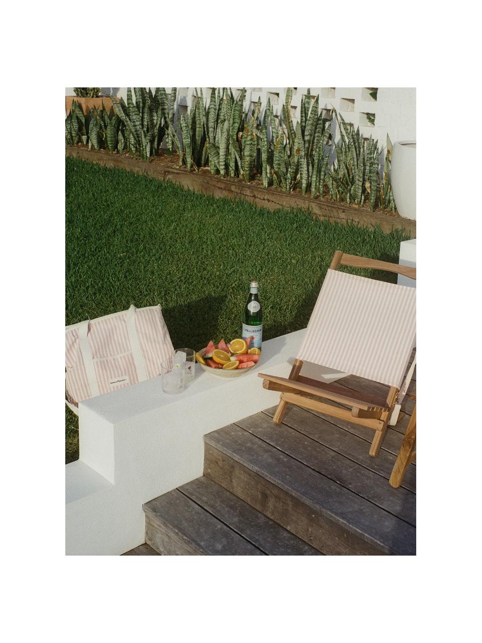 Inklapbare ligstoel Lauren's, Frame: hout, Roze, wit, B 41 x H 58 cm