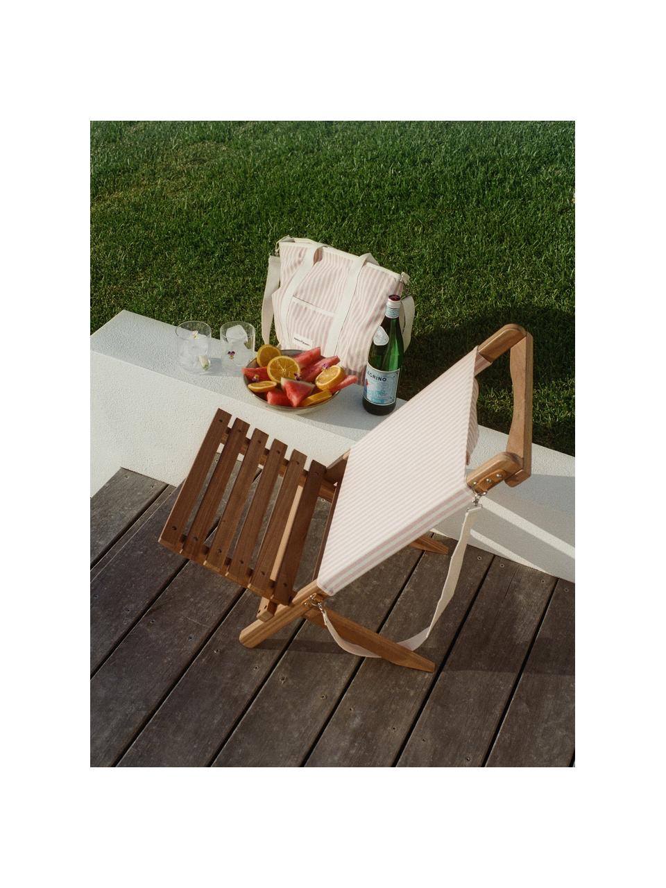 Krzesło składane Lauren's, Stelaż: drewno naturalne, Jasny różowy, biały, drewno naturalne, S 41 x W 58 cm
